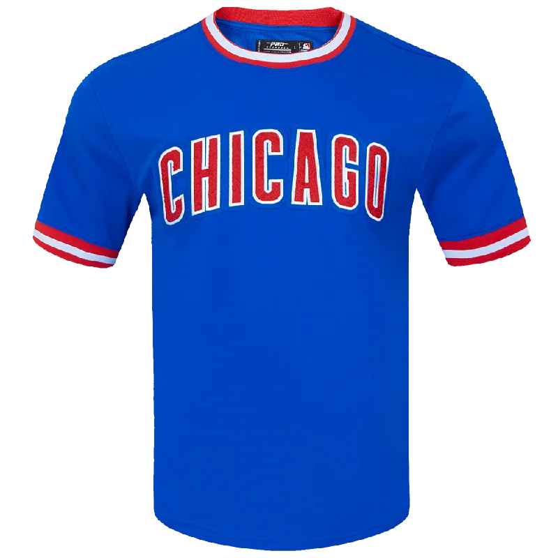 MLB CHICAGO CUBS CLASSIC CHENILLE MEN'S DOUBLE KNIT TOP (ROYAL BLUE/RED) Dapper Men's 1920S