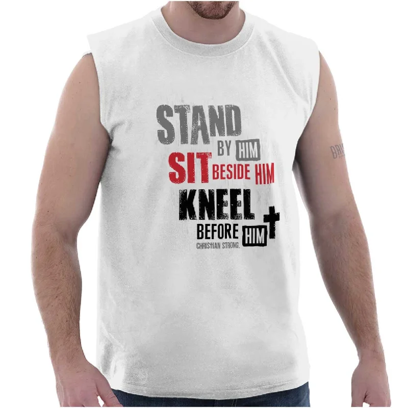 Stand Sit Kneel Sleeveless T-Shirt Practical Men's Quick