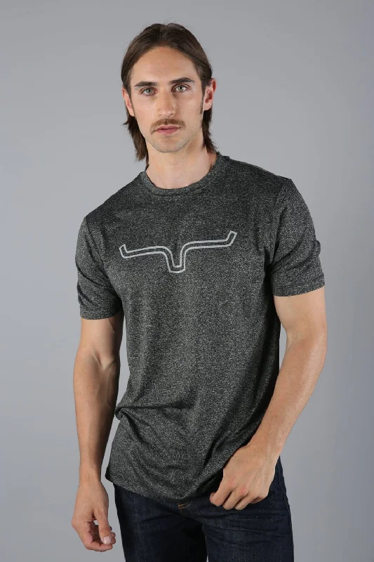 Kimes Ranch Mens Outlier Tech Tee Charcoal Heather Cotton Blend S/S T-Shirt Gym