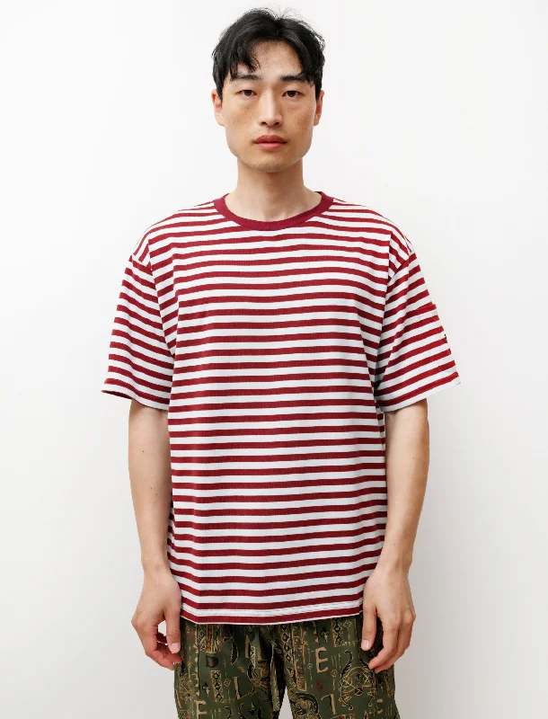 SS Crewneck T-Shirt Sax/Wine Street