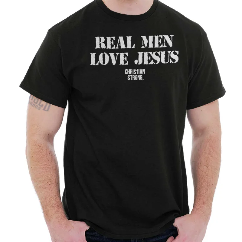 Real Men Love Jesus T Shirt Modern Men's Geometric