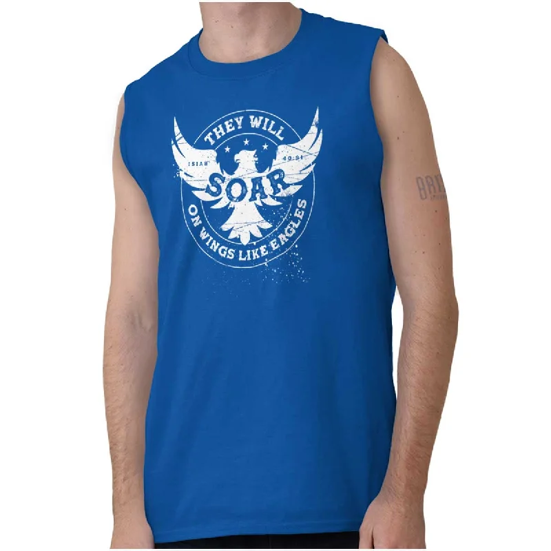 On Eagles Wings Sleeveless T Shirt Confident Men's High