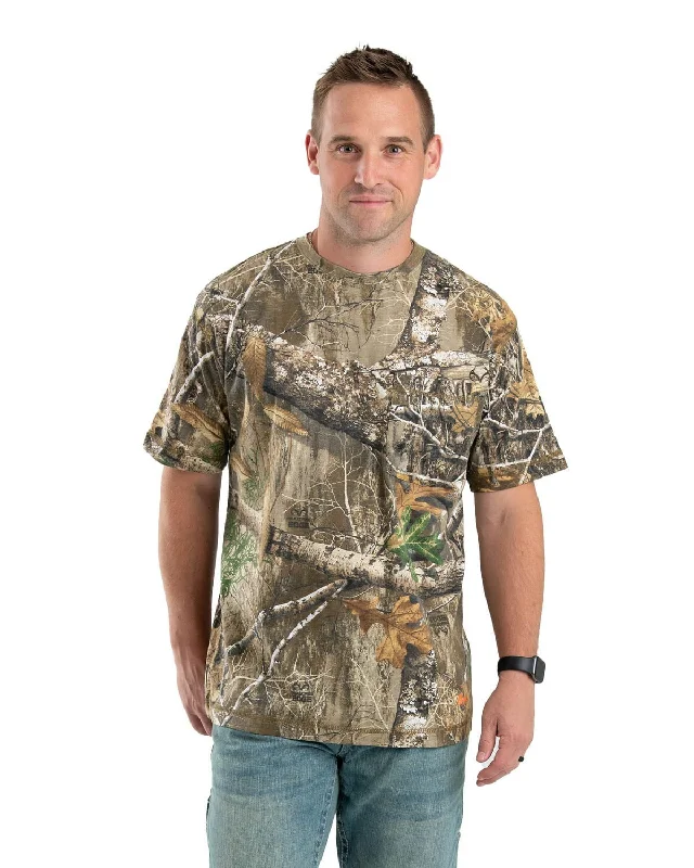 Berne Mens Performance Pocket Realtree Edge Cotton Blend S/S T-Shirt Modern Men's Geometric