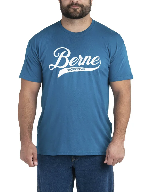 Berne Mens Riptide Cotton Blend Script Tee S/S Cozy Men's Winter