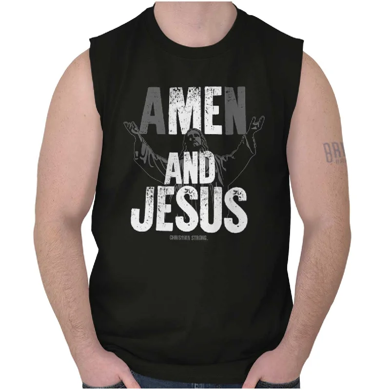 Me and Jesus Sleeveless T Shirt Confident Men's High