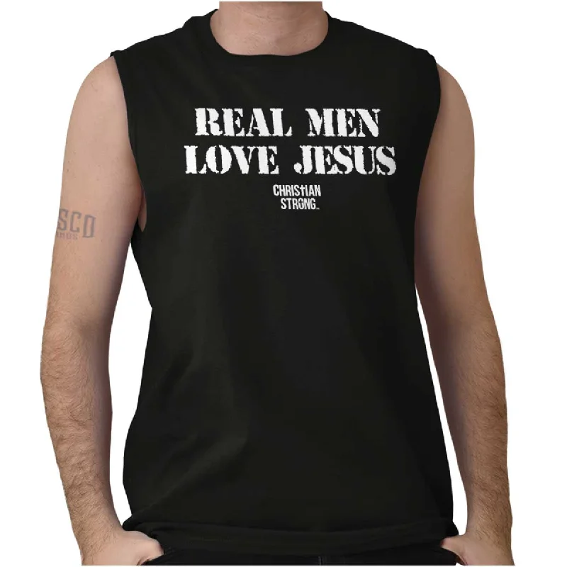 Real Men Love Jesus Sleeveless T-Shirt Business