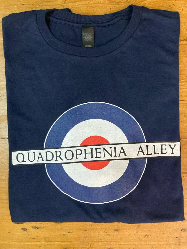 Quadrophenia Alley Men's Exclusive Mod Target Print T-Shirt Navy Vintage Men's 1970S Disco