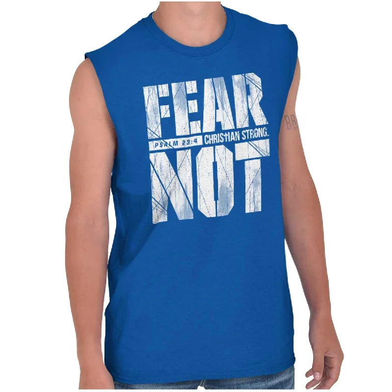 Fear Not Psalm 23:4 Sleeveless T Shirt Refined Men's Hand