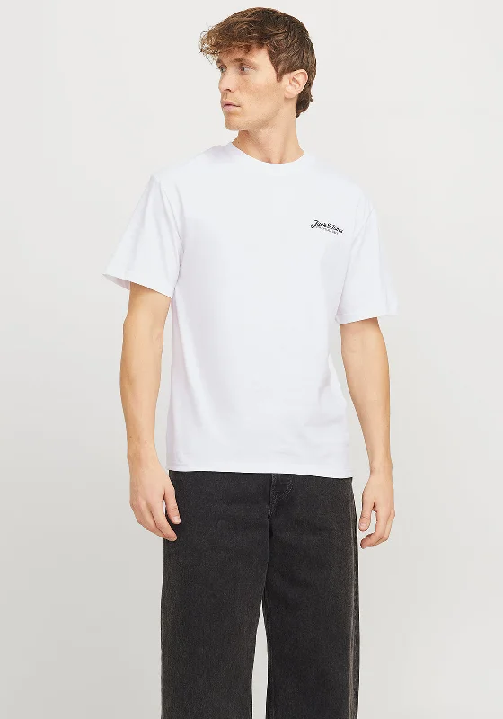 Jack & Jones Beau Crew Neck T-Shirt, White Cozy Men's Sherpa