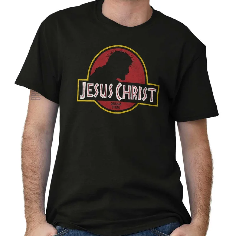 Jesus Jurassic Christ T Shirt Casual Men's Japanese 