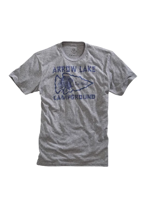 Tin Haul Unisex Arrow Lake Campground Grey Poly/Cotton S/S T-Shirt Practical Men's Quick