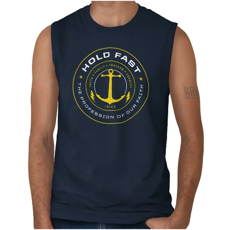 Hold Fast to Faith Sleeveless T Shirt Traditional Men's Country