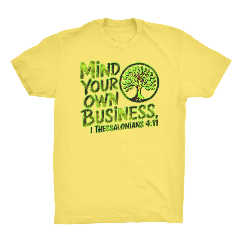 Outspoken Designs 06-02 "Mind Your Own Business" Designer Anthem Unisex Organic Premium Jersey T-shirt (3 colors) Bold Men's Statement