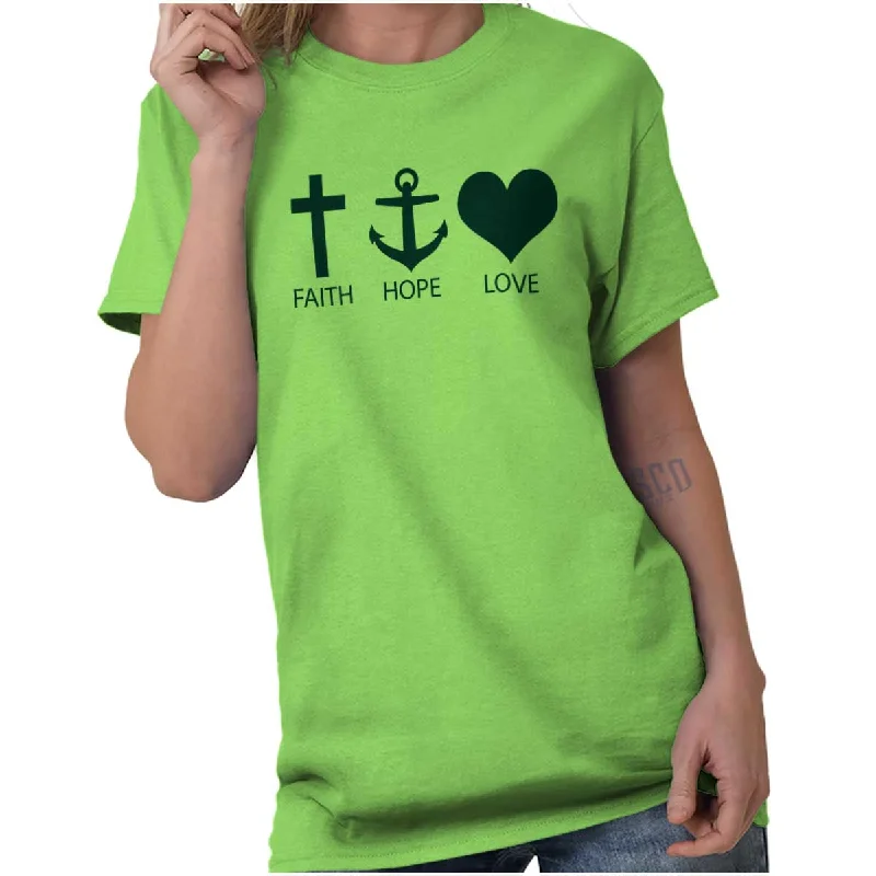 Faith Anchor Love T Shirt Stylish Men's Neon