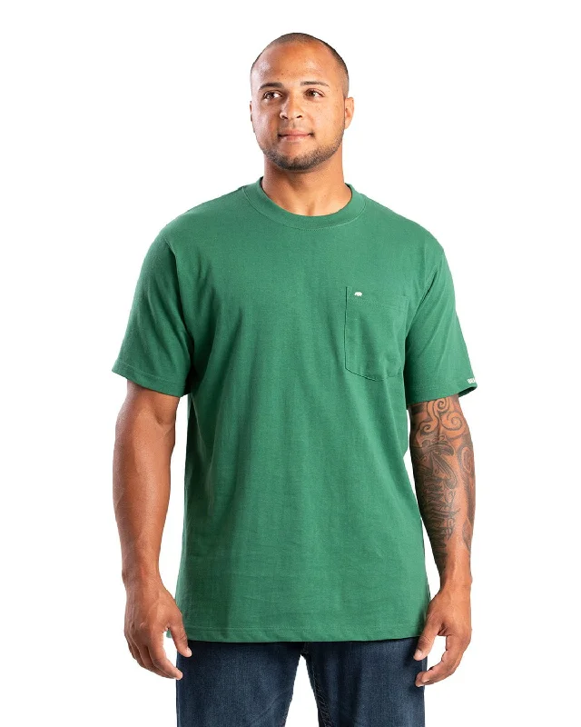 Berne Mens Highland Heavyweight Pocket Pine 100% Cotton S/S T-Shirt Sporty Men's Tennis