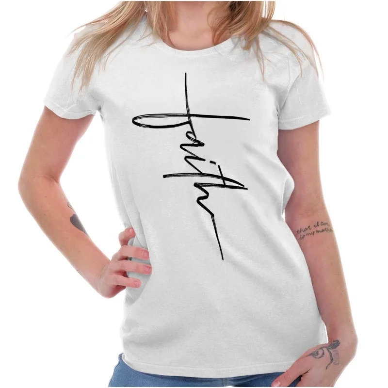 Faith Fashion Ladies T Shirt Minimalist Men's Casual 