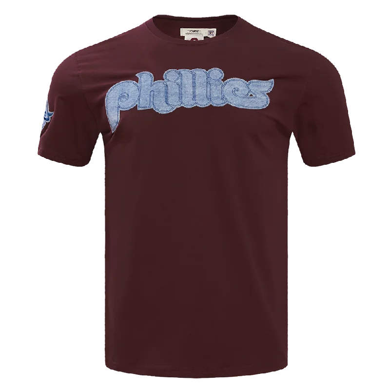 MLB PHILADELPHIA PHILLIES VARSITY BLUES MEN'S TOP (WINE) Polished Men's Satin