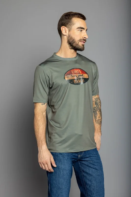 Kimes Ranch Mens American Standard Tech Tee Sage Polyester Blend S/S T-Shirt Modern Men's Tech