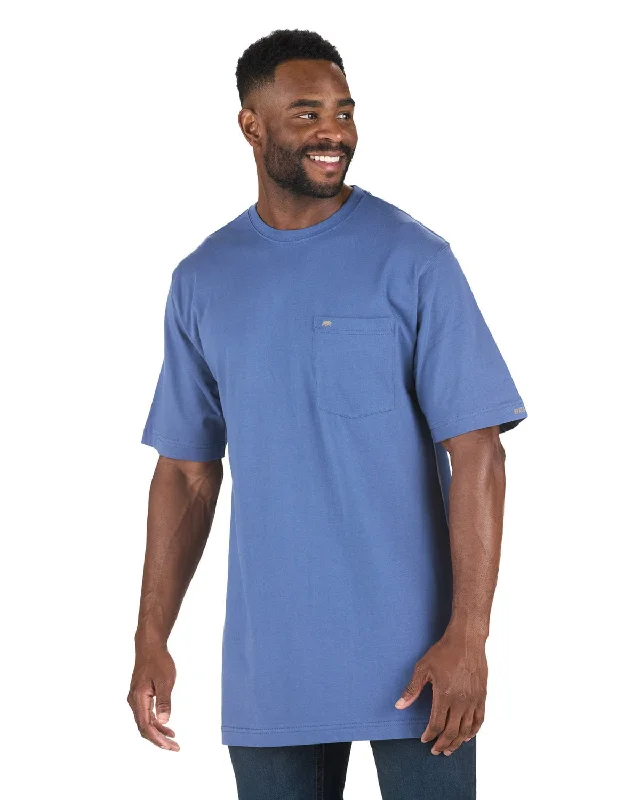 Berne Mens Heavyweight Pocket Tee Royal Blue 100% Cotton S/S T-Shirt Earthy Men's Sustainable 