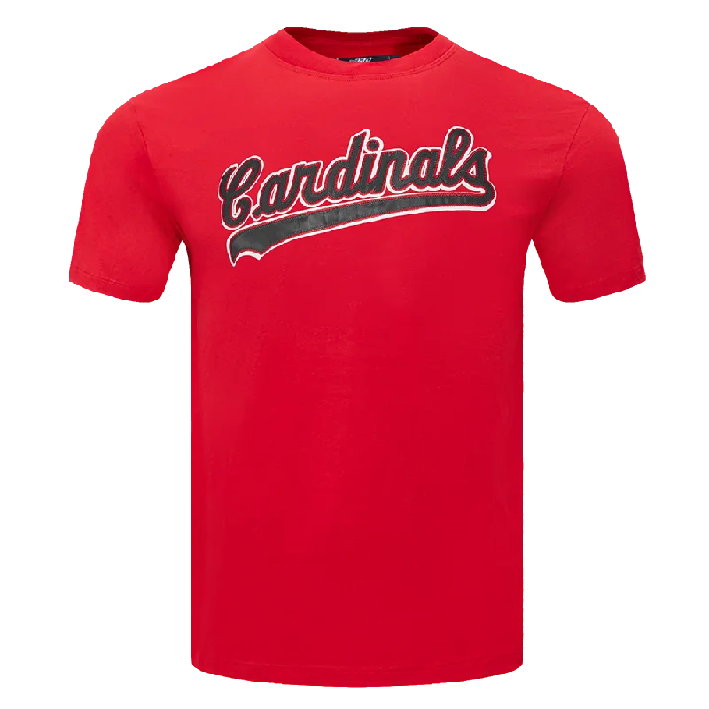 MLB ST. LOUIS CARDINALS RETRO TACKLE TWILL MEN'S SJ TOP (RED) Unique Men's Upcycled