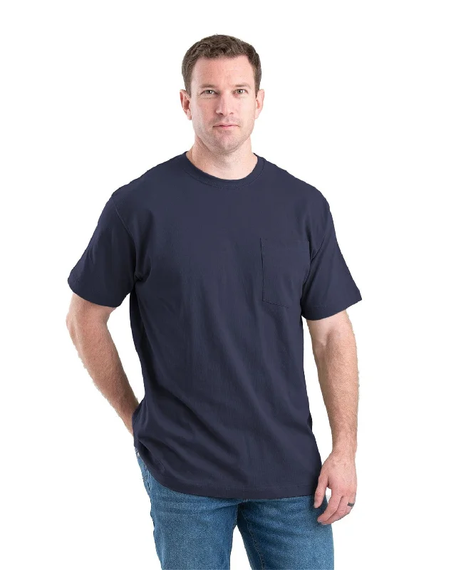 Berne Apparel Mens Heavyweight Pocket Tee Navy 100% Cotton S/S T-Shirt Cool Men's Distressed