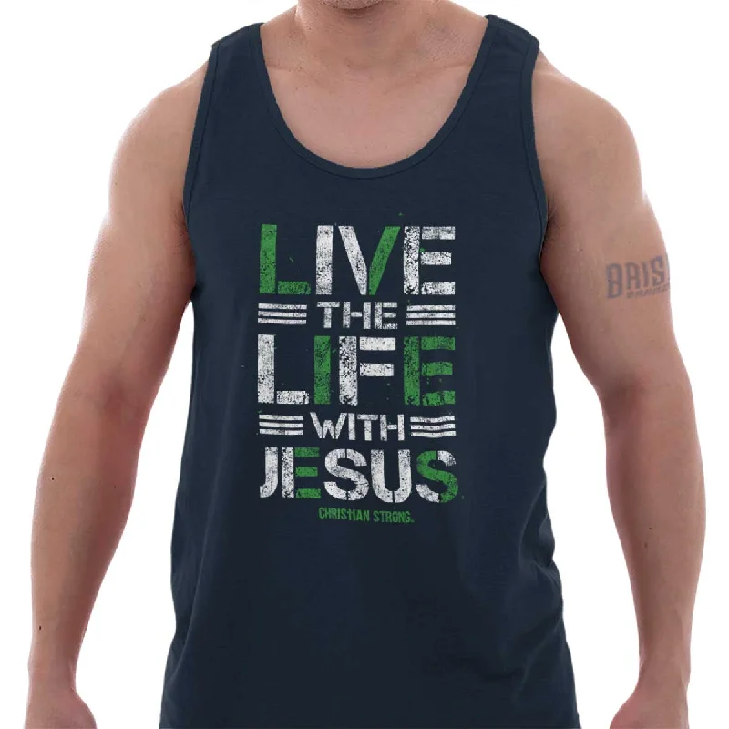 Live The Life Tank Top Preppy Men's College