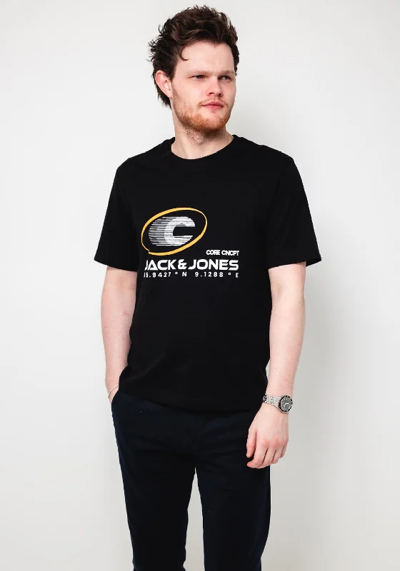 Jack & Jones Vibrant T-Shirt, Black Hip Men's Retro