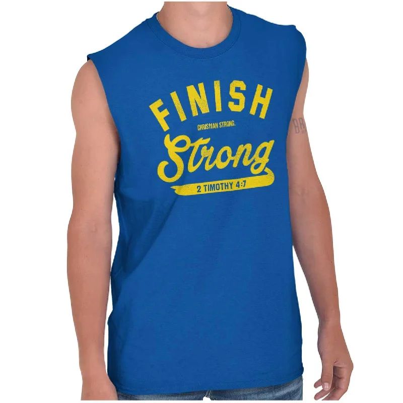 Finish Strong Scripture Sleeveless T Shirt Vacation