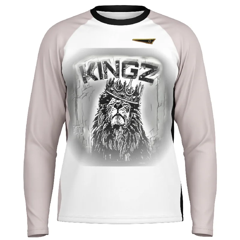 KINGZ 01-02 Men's Designer Raglan Long Sleeve Performance T-shirt Luxurious Men's High