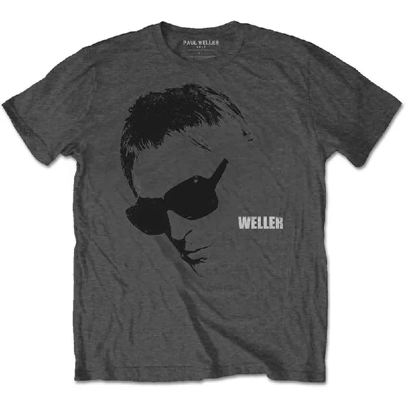 Paul Weller Official Glasses Print T Shirt Charcoal Grey Laid