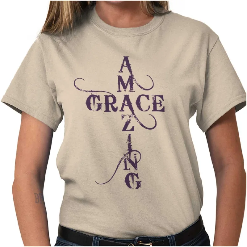 Amazing Grace Script T Shirt Artistic Men's Hand