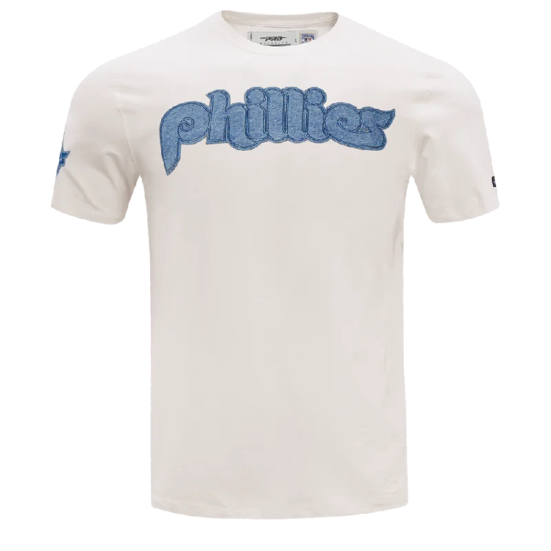 MLB PHILADELPHIA PHILLIES VARSITY BLUES MEN'S TOP (LINEN) Elegant Men's Formal 