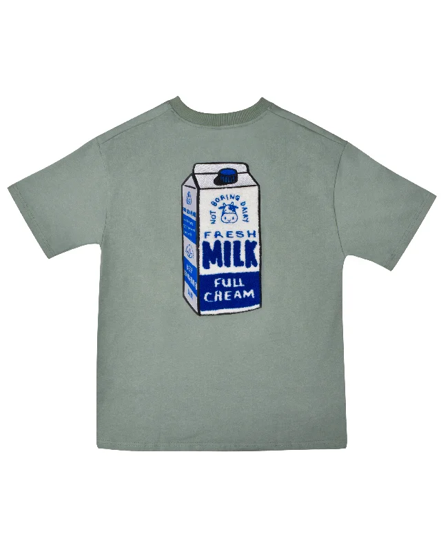 Milk Box T-shirt in Grey Hip Men's Retro