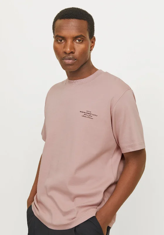 Jack & Jones Chad Branding T-Shirt, Adobe Rose Pink Adventure