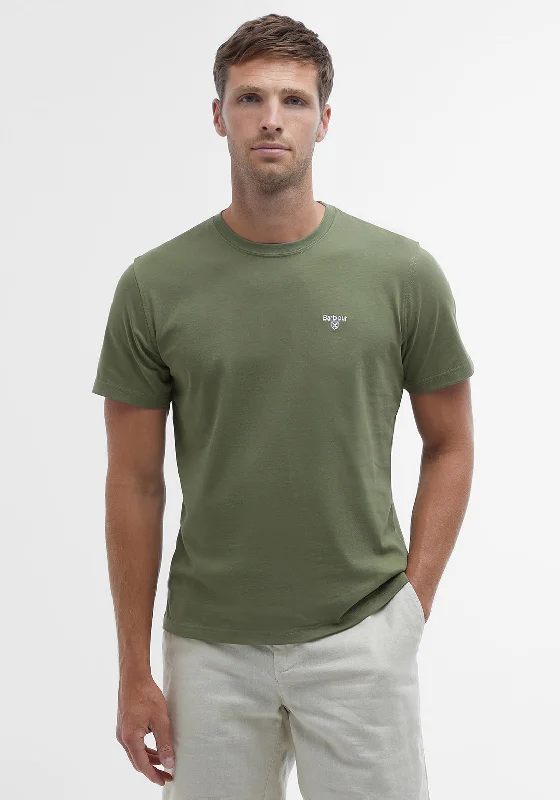 Barbour Men’s Essential Sports T-Shirt, Burnt Olive Elegant Men's Cashmere