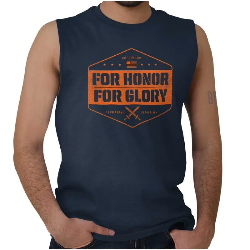 For Honor and Glory Sleeveless T Shirt Edgy Men's Punk