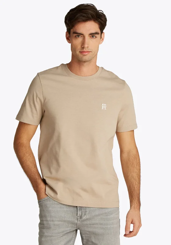 Tommy Hilfiger Contrast TH Monogram T-Shirt, Sand Dynamic Men's High