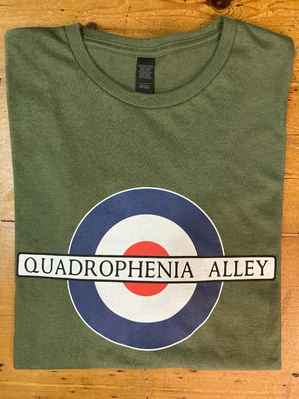 Quadrophenia Alley Men's Exclusive Mod Target Print T-Shirt Green Sporty Men's Athleisure 