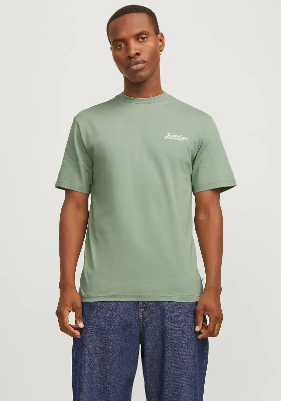 Jack & Jones Beau Crew Neck T-Shirt, Iceberg Green Rugged Men's Outdoor 