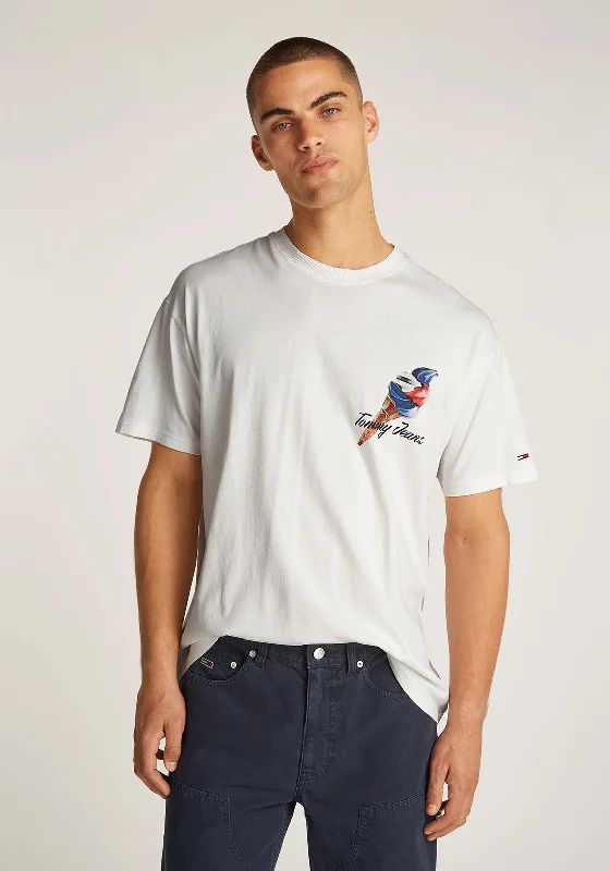 Tommy Jeans Novelty Graphic T-Shirt, Ecru Business